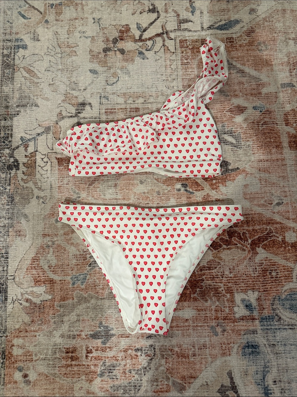 Roller Rabbit White Bikini with Red Heart Print